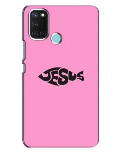 Чехол для Realme C17 с картинкой «Розовый символ  Jesus»