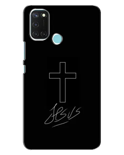 Чехол для Realme C17 с картинкой «Графический крест Jesus» Чехол для Realme C17 с картинкой «Графический крест Jesus»