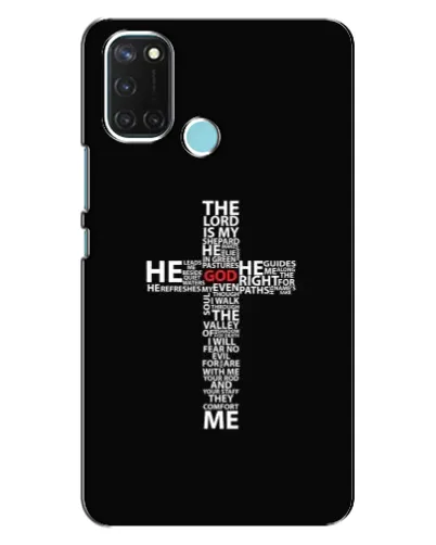 Чехол для Realme C17 с картинкой «Текстовый крест» Чехол для Realme C17 с картинкой «Текстовый крест»