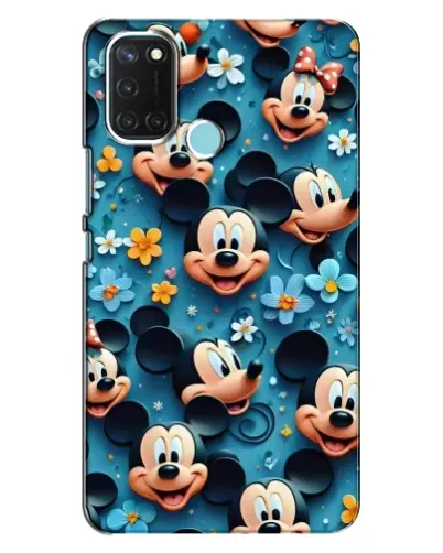 Чехол для Realme C17 с картинкой «Паттерн Микки и Минни»
