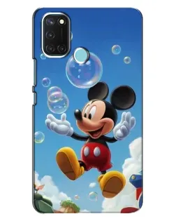 Чехол для Realme C17 с картинкой «Mickey и мыльные пузыри»