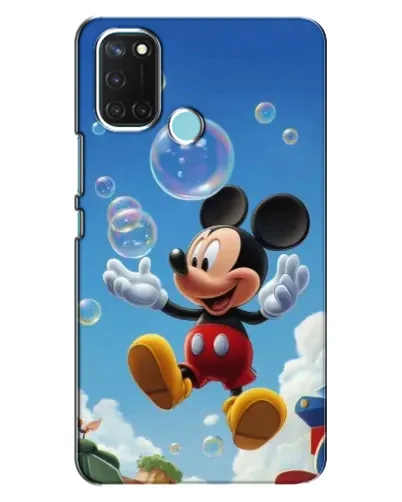 Чехол для Realme C17 с картинкой «Mickey и мыльные пузыри»