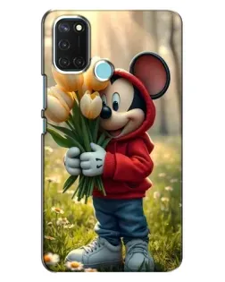 Чехол для Realme C17 с картинкой «Микки с тюльпанами»