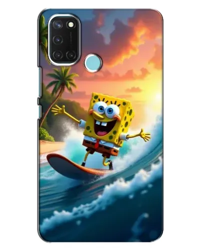 Чехол для Realme C17 с картинкой «Губка Боб серфингист» Чехол для Realme C17 с картинкой «Губка Боб серфингист»