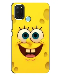 Чехол для Realme C17 с картинкой «Губка Боб улыбка»
