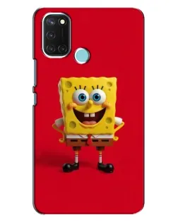 Чехол для Realme C17 с картинкой «Спанч Боб на красном»