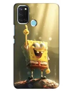 Чехол для Realme C17 с картинкой «Сияющий Спанч Боб»