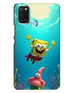 Чехол для Realme C17 с картинкой «Спанч Боб под водой»
