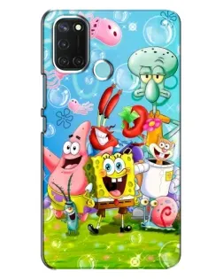 Чехол для Realme C17 с картинкой «Губка Боб и друзья»