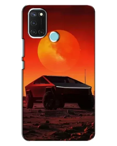 Чехол для Realme C17 с картинкой «Cybertruck на Марсе»