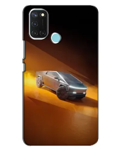 Чехол для Realme C17 с картинкой «Cybertruck в пустыне»