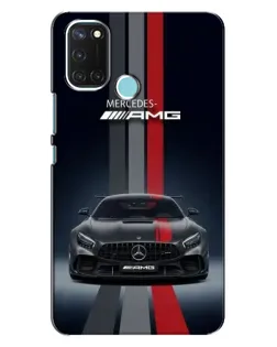 Чехол для Realme C17 с картинкой «Mercedes — белый карбон»