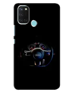 Чехол для Realme C17 с картинкой «Салон Audi — руль»