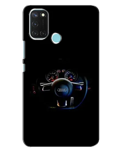 Чехол для Realme C17 с картинкой «Салон Audi — руль»