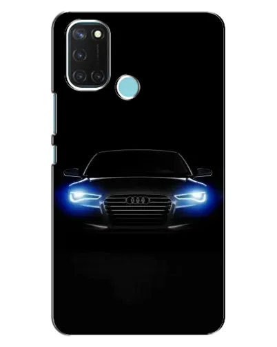 Чехол для Realme C17 с картинкой «Audi в неоне»