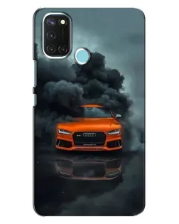 Чехол для Realme C17 с картинкой «Audi в облаках дыма»