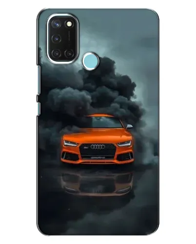 Чехол для Realme C17 с картинкой «Audi в облаках дыма»