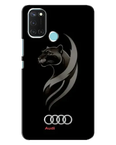 Чехол для Realme C17 с картинкой «Графика — пантера и Audi»