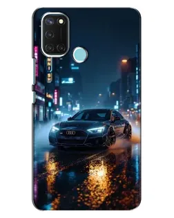 Чехол для Realme C17 с картинкой «Ночной город и Audi»
