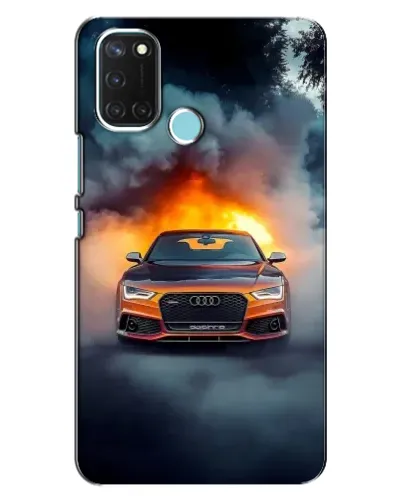 Чехол для Realme C17 с картинкой «Audi в огненном дыму»