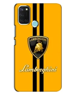Чехол для Realme C17 с картинкой «Lamborghini Stripe желтый»