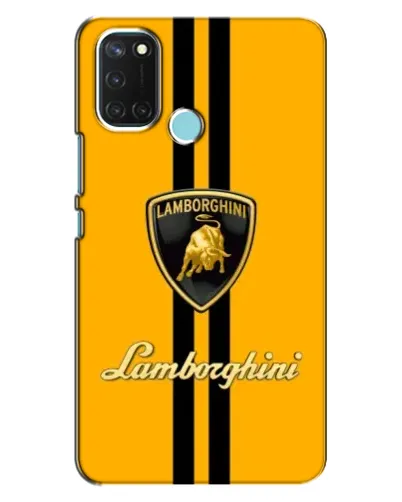 Чехол для Realme C17 с картинкой «Lamborghini Stripe желтый»