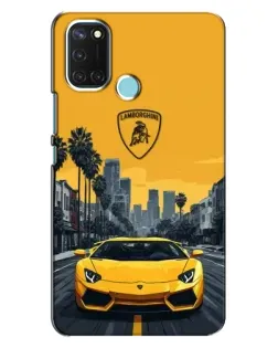 Чехол для Realme C17 с картинкой «Желтый Lamborghini город» Чехол для Realme C17 с картинкой «Желтый Lamborghini город»