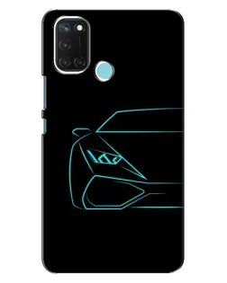 Чехол для Realme C17 с картинкой «Голубой силуэт Lamborghini» Чехол для Realme C17 с картинкой «Голубой силуэт Lamborghini»
