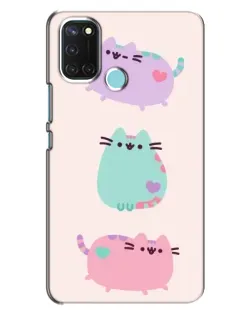 Чехол для Realme C17 с картинкой «Pusheen трио»