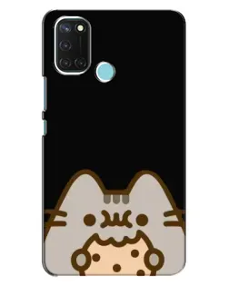 Чехол для Realme C17 с картинкой «Пушин на черном»