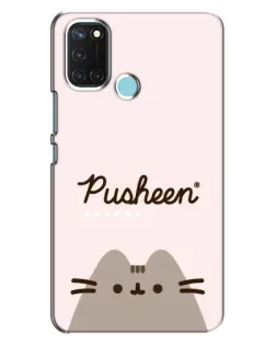 Чехол для Realme C17 с картинкой «Pusheen логотип»