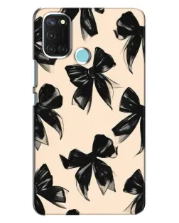 Чехол для Realme C17 с картинкой «Паттерн черные банты» Чехол для Realme C17 с картинкой «Паттерн черные банты»