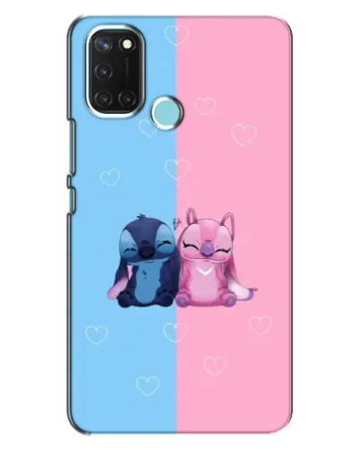 Чехол для Realme C17 с картинкой «Stitch и Angel Love»