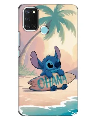 Чехол для Realme C17 с картинкой «Стич на серфе»