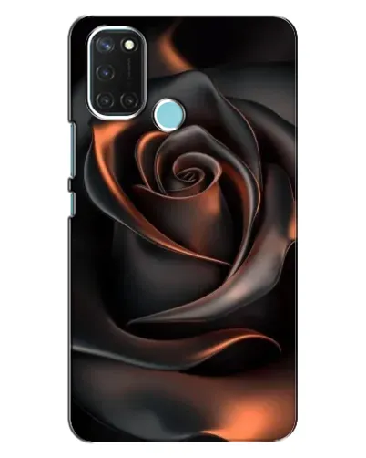 Чехол для Realme C17 с картинкой «Шелковая черная роза»