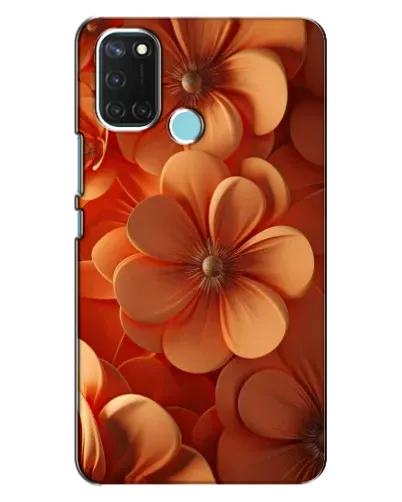 Чехол для Realme C17 с картинкой «Оранжевый макро цветок»