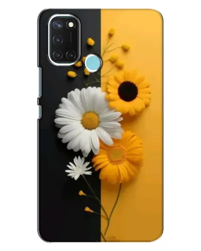Чехол для Realme C17 с картинкой «Подсолнух и ромашка»
