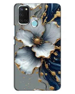 Чехол для Realme C17 с картинкой «Белый цветок и золотой флюид» Чехол для Realme C17 с картинкой «Белый цветок и золотой флюид»