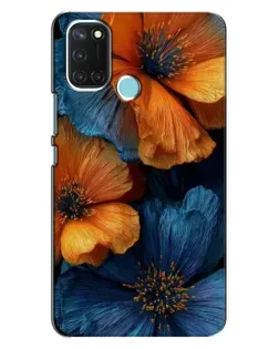 Чехол для Realme C17 с картинкой «Яркая сине-оранжевая флора» Чехол для Realme C17 с картинкой «Яркая сине-оранжевая флора»