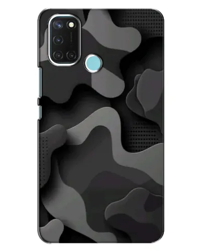 Чехол для Realme C17 с картинкой «Темный абстрактный камуфляж»