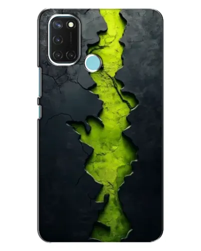 Чехол для Realme C17 с картинкой «Салатовый разлом скалы»