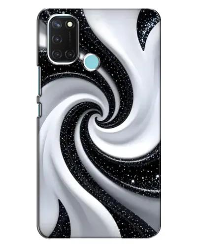 Чехол для Realme C17 с картинкой «Черно-белая спираль»