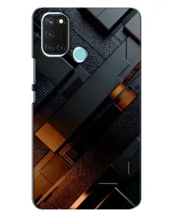 Чехол для Realme C17 с картинкой «Черные геометрические блоки»
