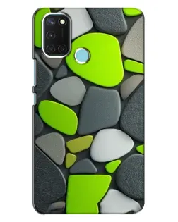 Чехол для Realme C17 с картинкой «Яркая неоновая галька»