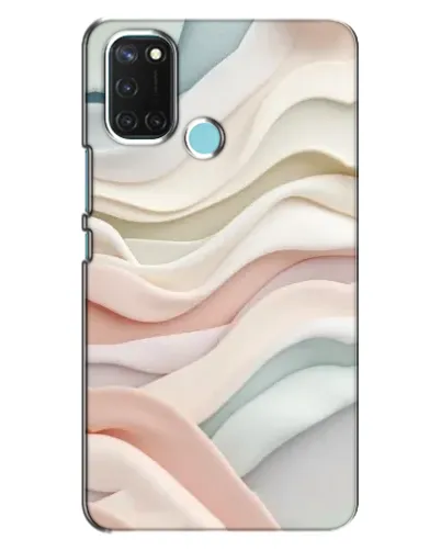 Чехол для Realme C17 с картинкой «Пастельные нежные волны»