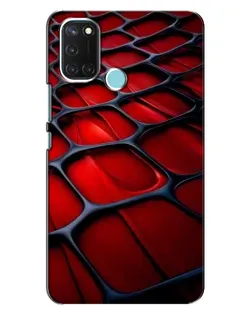 Чехол для Realme C17 с картинкой «Красная глянцевая сетка»