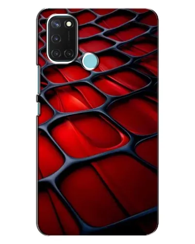 Чехол для Realme C17 с картинкой «Красная глянцевая сетка»