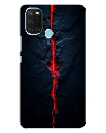 Чехол для Realme C17 с картинкой «Kрасная лавовая трещина»