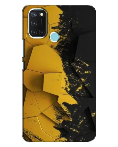Чехол для Realme C17 с картинкой «Золотые осколки геометрии»