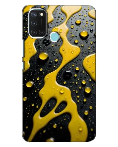 Чехол для Realme C17 с картинкой «Жидкое желтое золото»